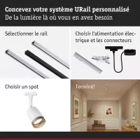 ,URail Spot sur rail Cover Spot individuel GU10 max. 10W 230V Blanc signal,, Doré, - système d'accrochage et décoration - détail 8