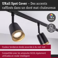 URail Spot on track, individual GU10 spotlight, max. 10W, 230V, matte black, gold - système d'accrochage et décoration - détail 6