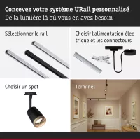URail Spot auf der Schiene, einzelner GU10-Scheinwerfer, max. 10 W, 230 V, matt schwarz, gold - système d'accrochage et décoration - détail 8