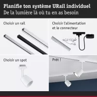 URail Track spot Cover Individual spot GU10 max. 10W dimmable 230V Signal white - système d'accrochage et décoration - détail 6