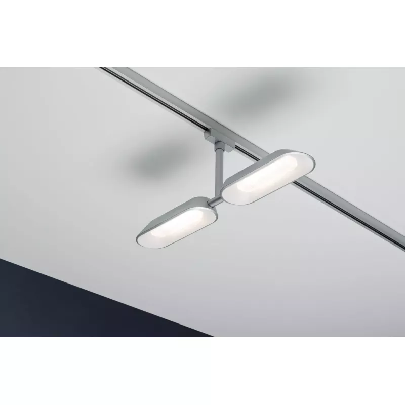 Foco individual para riel URail Dipper 2x650lm 2x8W 2700K regulable 230V Cromo mate,,,