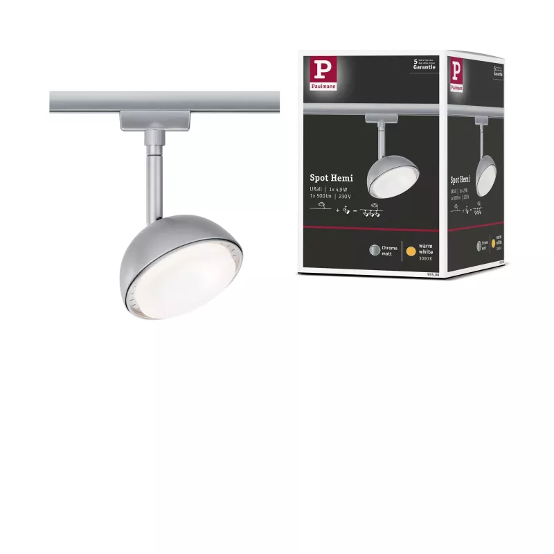 ,URail Track spotlight Hemi Individual spotlight 425lm 4,,9W 3000K 230V,