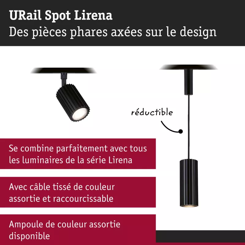 URail Track spotlight Lirena GU10 max. 10W 230V