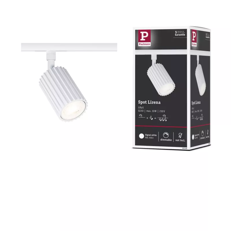 URail Spot sur rail Lirena GU10 max. 10W 230V Blanc signal PAULMANN 28 - Cimaise Tableau 