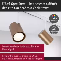 URail Luxus-Schienenstrahler GU10 max. 10 W dimmbar 230 V Mattgold, Signalweiß - système d'accrochage et décoration - détail 6