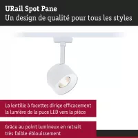 ,URail Spot sur rail Pane 650lm 7,,4W 3000K gradable 230V Blanc signal, - système d'accrochage et décoration - détail 7