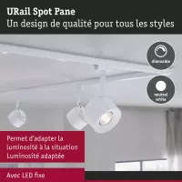 ,URail Schienenstrahler Pane 680lm 7,4W 4000K dimmbar 230V Signalweiß, - système d'accrochage et décoration - détail 6