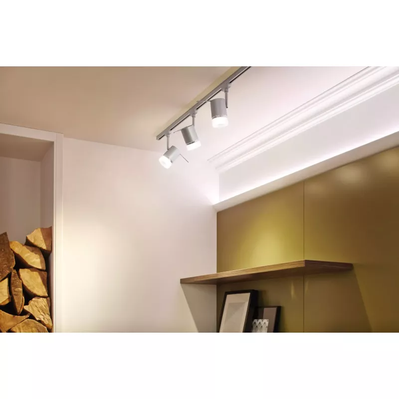 ,URail Spot en riel Tubo Foco individual GU10 máx. 10W regulable 230V Cromo mate,,,