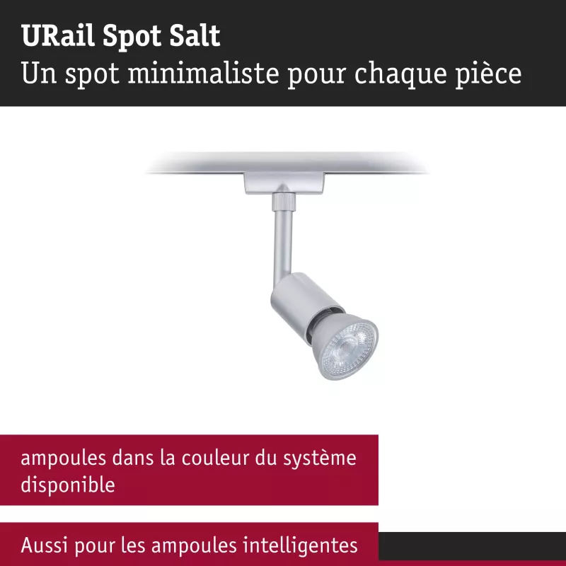 URail Spot sur rail Salt Spot individuel GU10 max. 10W gradable 230V