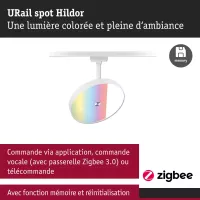 ,URail Spot sur rail Smart Home Zigbee 3.0 Hildor RGBW 500lm 7,,5W RGBW+ gradable 230V Blanc signal, - système d'accrochage et décoration - détail 7