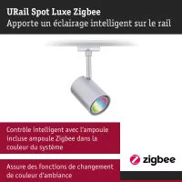 ,URail Spot sur rail Smart Home Zigbee 3.0 Luxe GU10 350lm 4,,8W RGBW+ gradable 230V, - système d'accrochage et décoration - détail 8