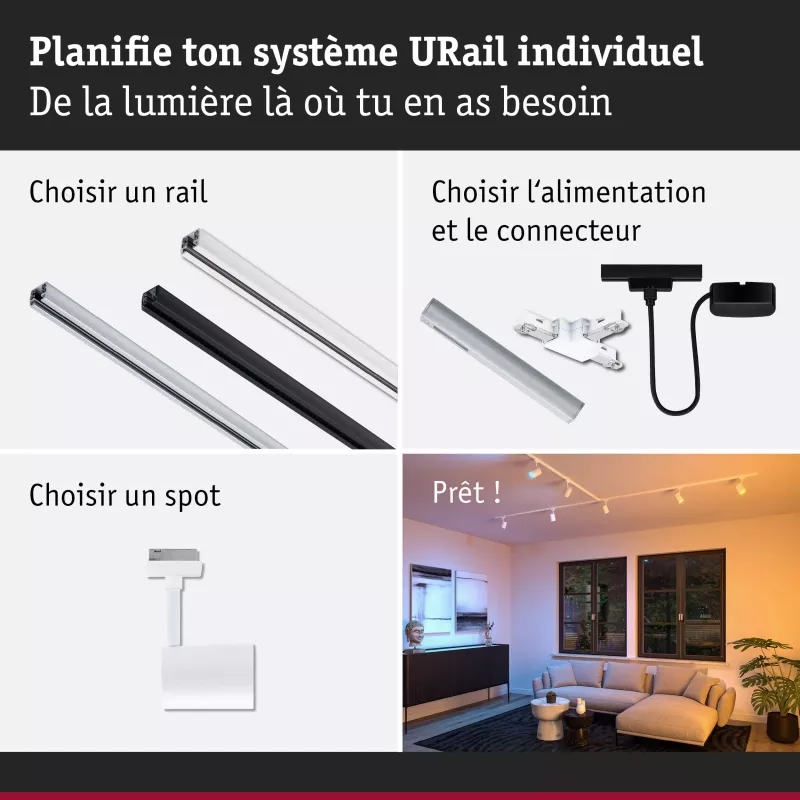 ,URail Schienenstrahler Smart Home Zigbee 3.0 Luxus GU10 350lm 4,8W RGBW+ dimmbar 230V Signal weiß,
