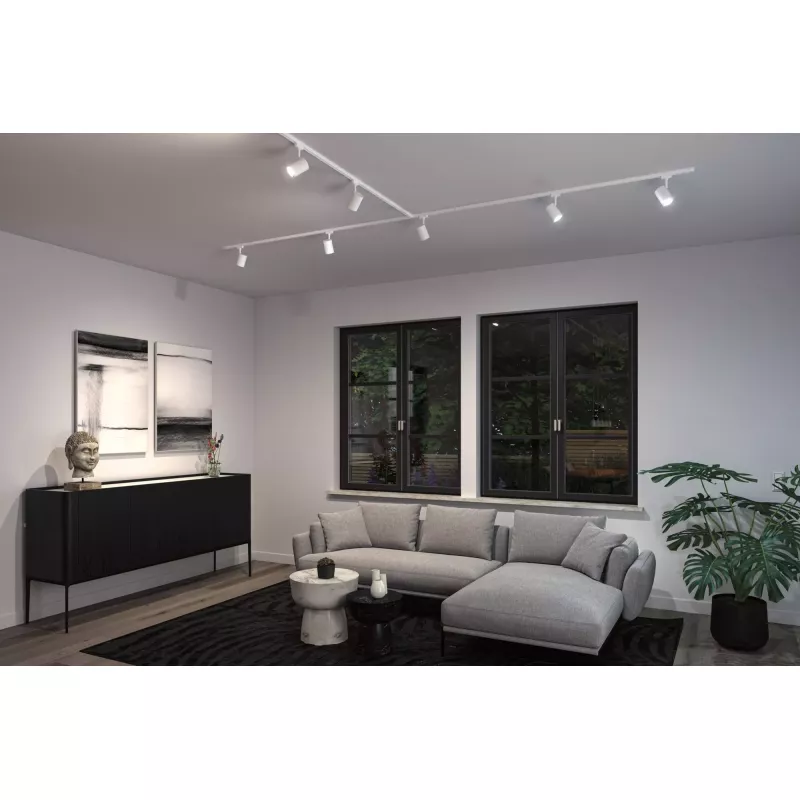 ,URail Spot sur rail Smart Home Zigbee 3.0 Luxe GU10 350lm 4,,8W RGBW+ gradable 230V Blanc signal,