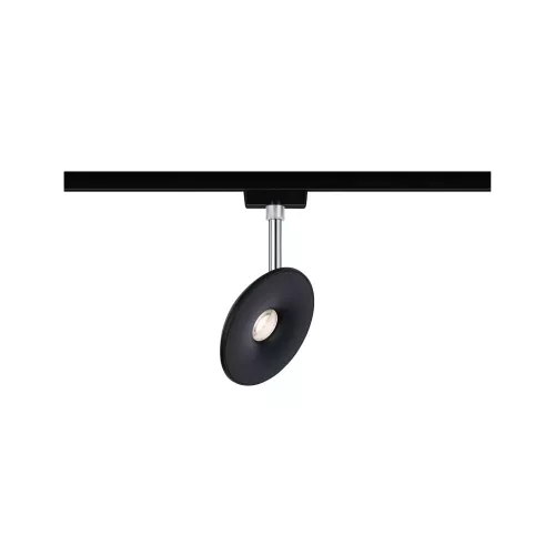 Foco individual esférico para riel URail, 493 lm, 7 W, 2700 K, regulable, 230 V, negro mate.