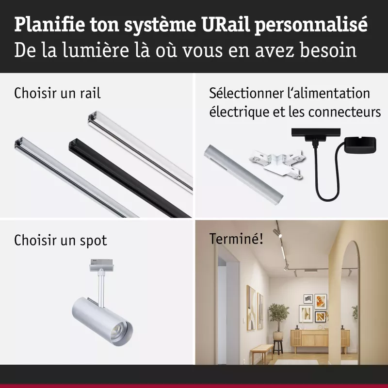 URail Track spotlight Theron Individual spotlight 1020lm 11W 3000K dimmable 230V