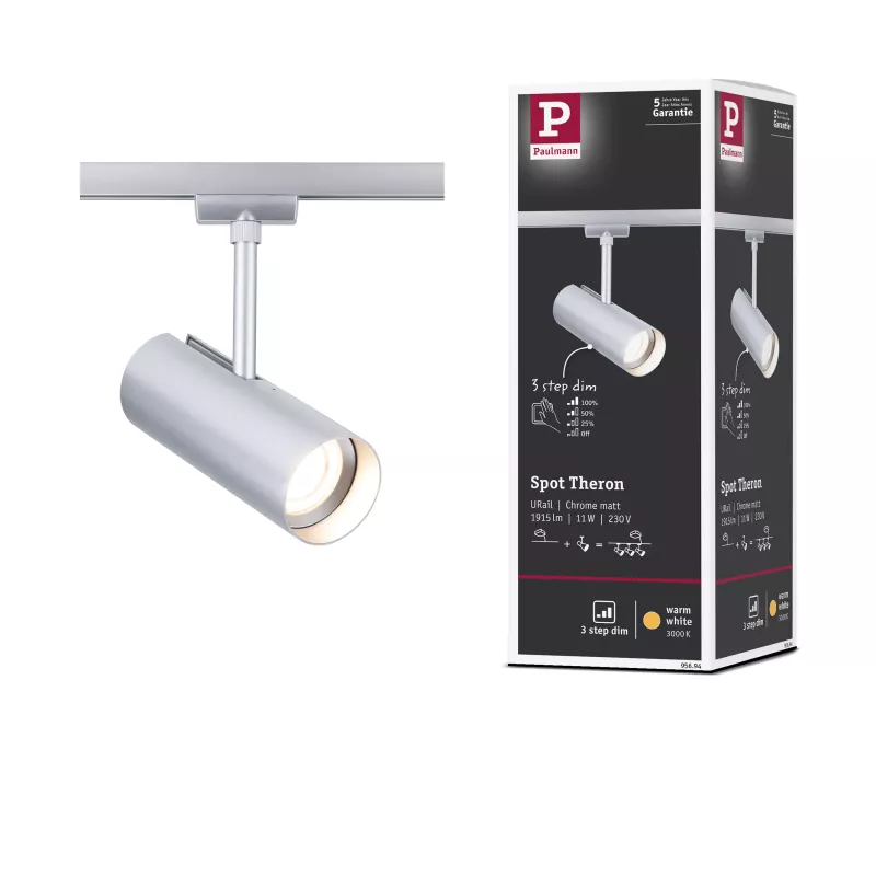 URail Spot sur rail Theron Spot individuel 1020lm 11W 3000K gradable 230V