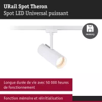 URail Spot sur rail Theron Spot individuel 1020lm 11W 3000K gradable 230V Blanc signal - système d'accrochage et décoration - détail 7