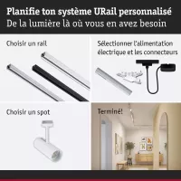 URail-Schienenstrahler Theron Einzelstrahler 1020 lm 11 W 3000 K dimmbar 230 V Signalweiß - système d'accrochage et décoration - détail 8