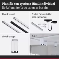 URail Gleisstrahler, einzeln GU10, max. 10 W, dimmbar, 230 V, Signalweiß - système d'accrochage et décoration - détail 5