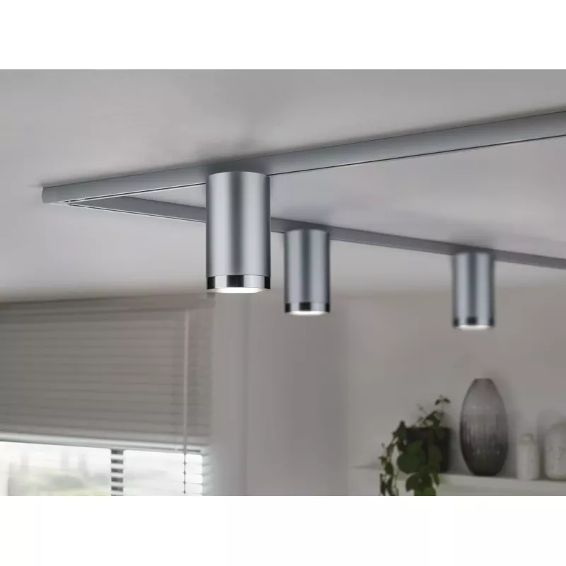 ,URail Spot en riel Tubo Foco individual GU10 máx. 10W regulable 230V Cromo mate,,,