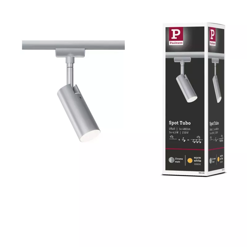 ,URail Spot sur rail Tubo Spot individuel 250lm 4,,5W 3000K 230V,