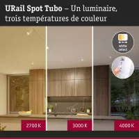 URail Spot sur rail Tubo Spot individuel 320lm 4W 2700 - 4000K 230V Blanc signal - système d'accrochage et décoration - détail 7