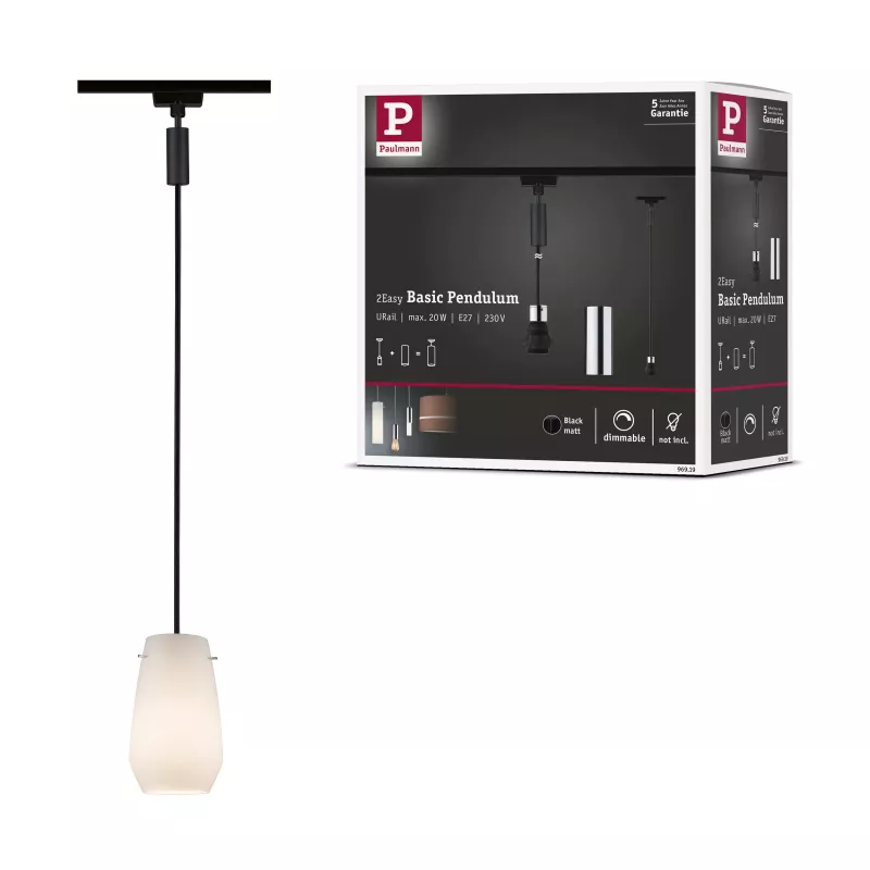,URail Pendelleuchte 2Easy E27 max. 20W dimmbar 230V Matt schwarz,,,