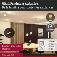 URail Suspension 3-Step-Dim Alejandro 800lm 10W 3000K gradable 230V Blanc signal - système d'accrochage et décoration - détail 4