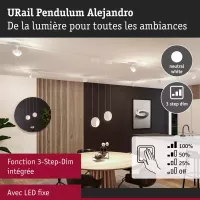 URail Suspension 3-Step-Dim Alejandro 800lm 10W 4000K gradable 230V Blanc signal - système d'accrochage et décoration - détail 4