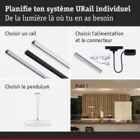 URail Suspension 3-Step-Dim Hildor 850lm 15W 3000K gradable 230V Blanc signal - système d'accrochage et décoration - détail 6