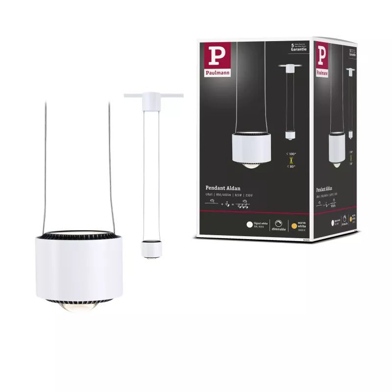 ,URail Suspension Aldan 750lm 8,,5W 3000K gradable 230V Blanc signal, PAULMANN 24 - Cimaise Tableau 