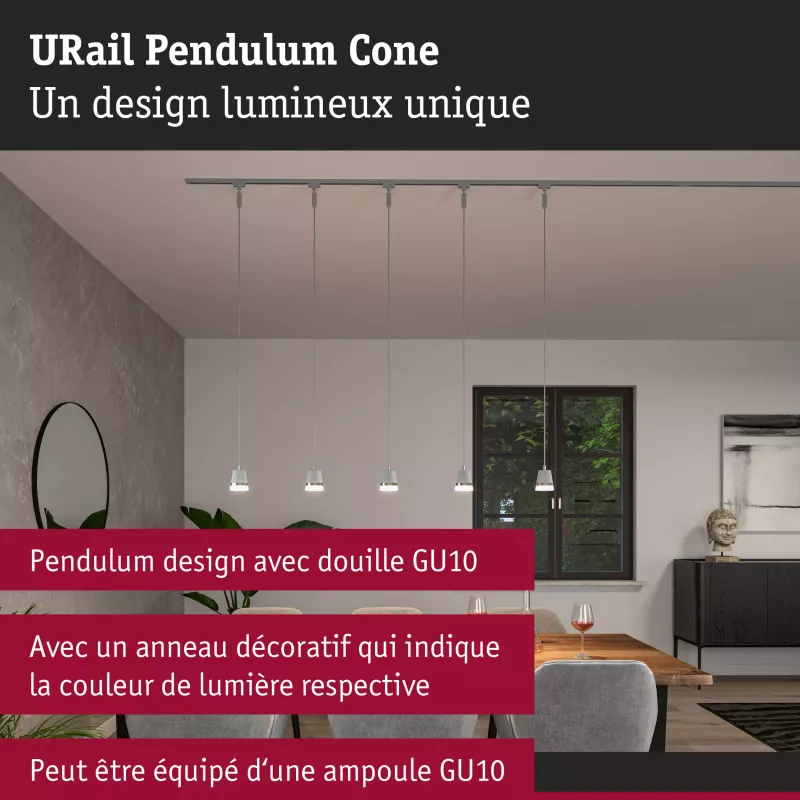 URail Suspension Cone GU10 max. 10W gradable 230V PAULMANN 22 - Cimaise Tableau 