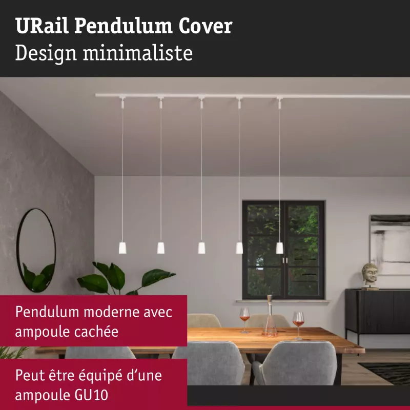 URail Suspension Cover GU10 max. 10W gradable 230V Blanc signal