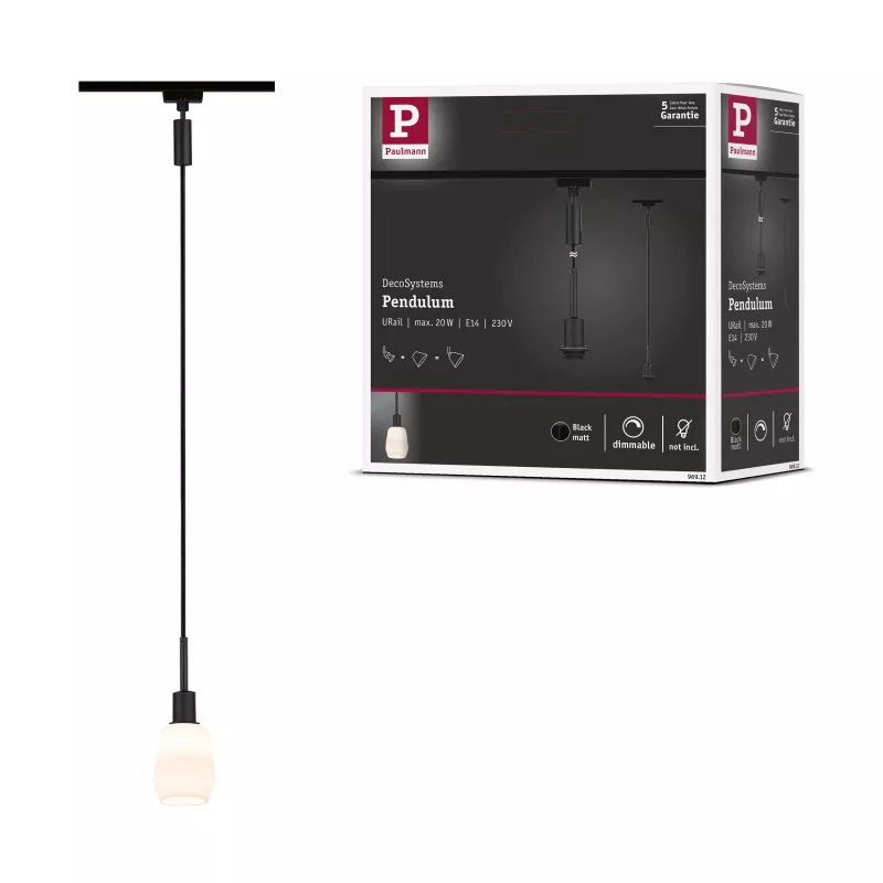 Lámpara colgante URail DecoSystems Basic E14, máx. 20 W, regulable, 230 V