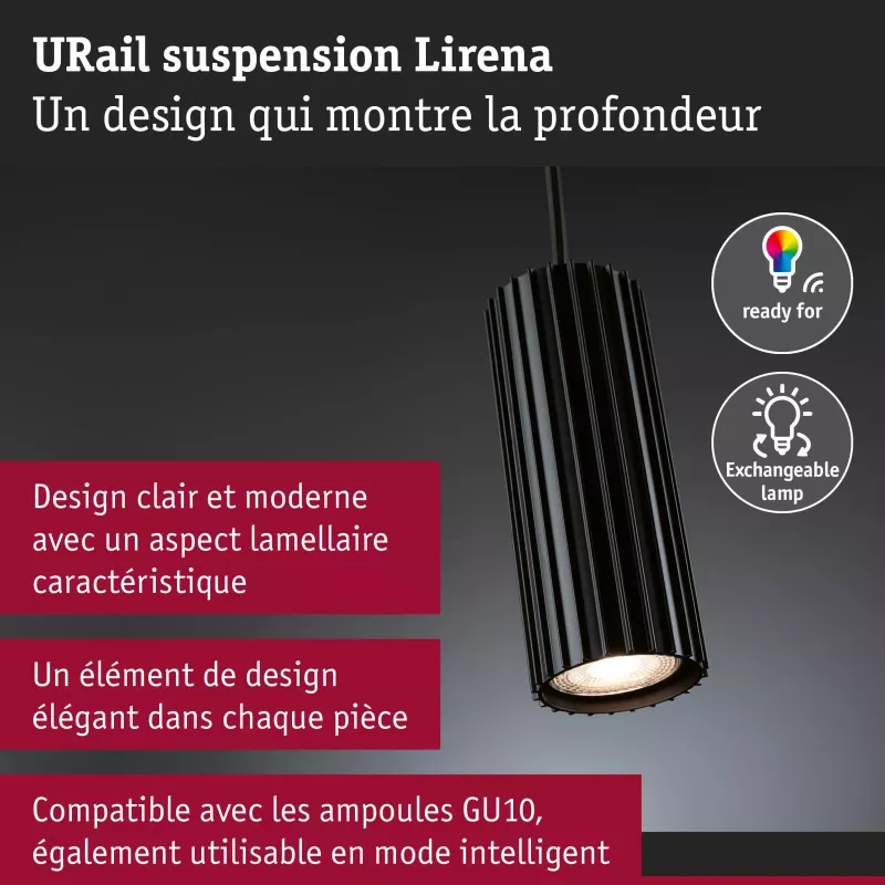 URail Suspension Lirena GU10 max. 10W 230V