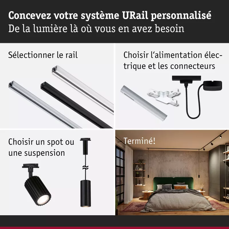Suspensión URail Lirena GU10 máx. 10W 230V