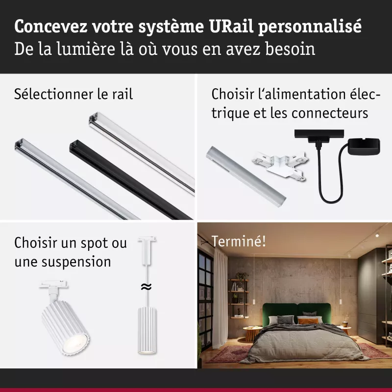 URail Suspension Lirena GU10 max. 10W 230V Blanc signal