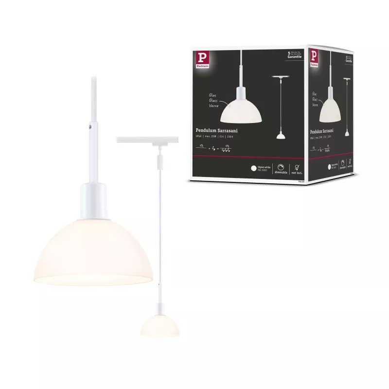 URail Suspension Sarrasani E14 max. 20W gradable 230V Blanc signal