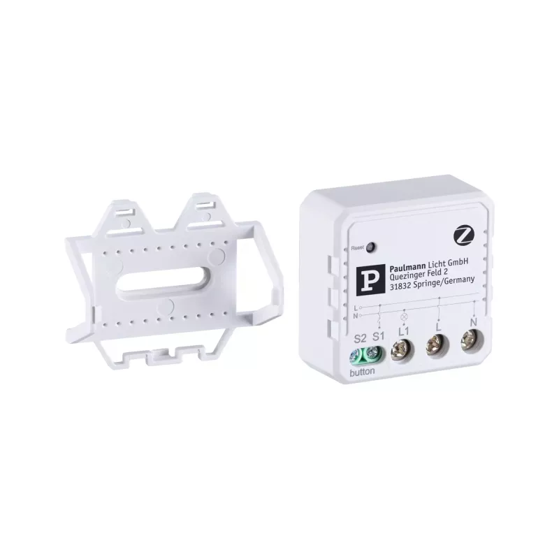 Actuador empotrable de encendido/apagado Zigbee 3.0 para hogar inteligente, color blanco.