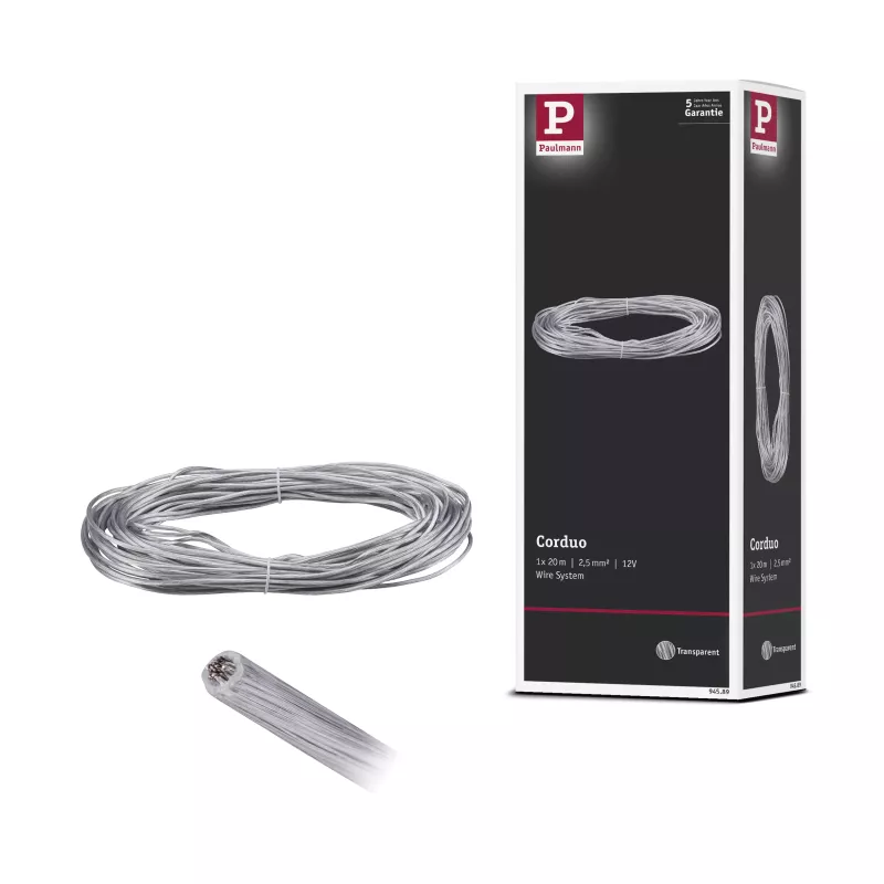 Cable tensor CorDuo para sistema de cables, 20 m, 2,5 mm²