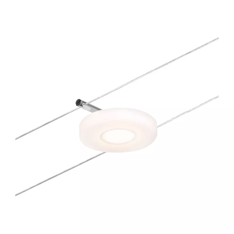 Kit base de sistema de cable LED CorDuo DiscLED 5x200lm 5x4.5W 3000K 230/12V Cromo mate, Cromo