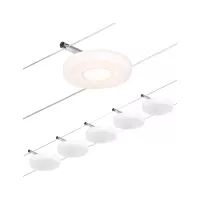 CorDuo DiscLED LED Kabelsystem-Basisset 5x200lm 5x4,5W 3000K 230/12V Mattchrom, Chrom - système d'accrochage et décoration - détail 6