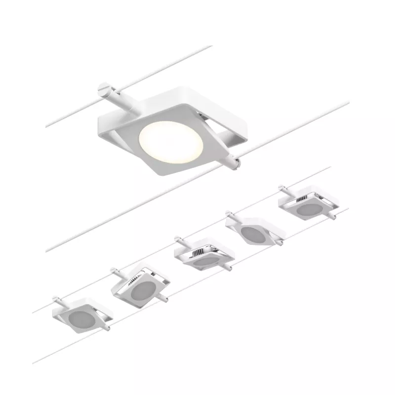CorDuo Système sur câbles LED MacLED Kit de base 5x250lm 5x4,5W 3000K 230/12V