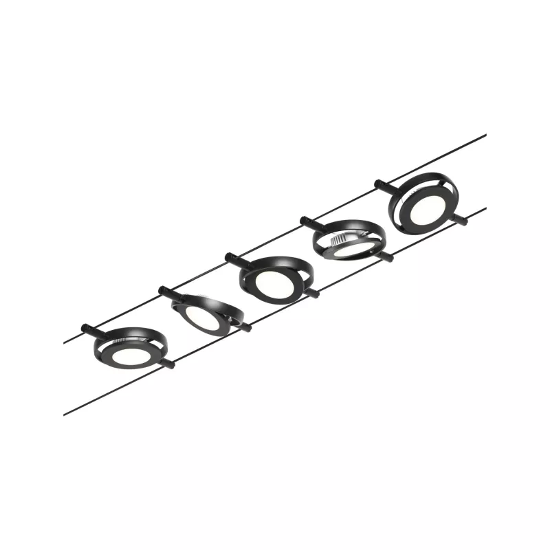 Kit base para sistema de cable LED CorDuo RoundMac 5x200lm 5x4,5W 3000K 230/12V