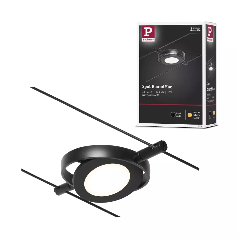 Sistema de cable LED CorDuo RoundMac Foco individual 200lm 4.5W 3000K 12V