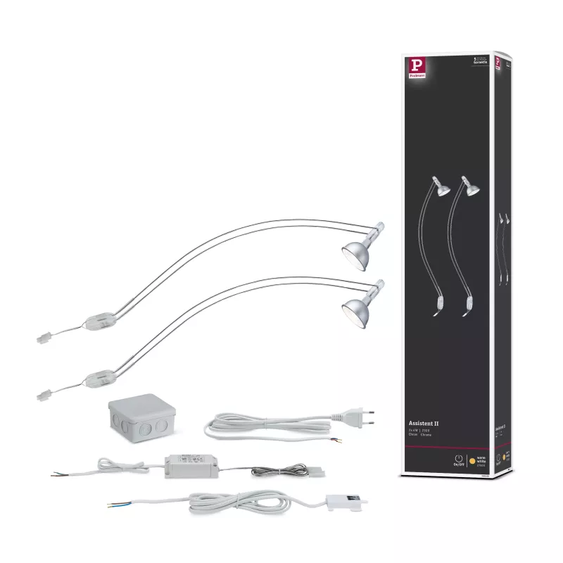 Iluminación LED para techo de armarios Galeria Assistent II GU5.3 2700K 2x230lm 230V 2x4W Cromada
