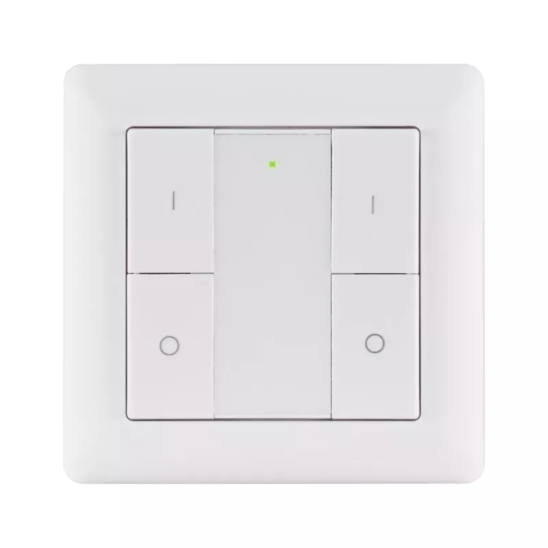Interrupteur mural Smart Home Zigbee 3.0 On/Off/Dimm Blanc - système d'accrochage et décoration