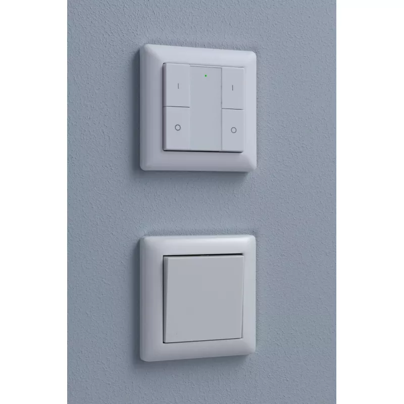 Interruptor de pared inteligente Zigbee 3.0 con encendido/apagado/regulable, color blanco.