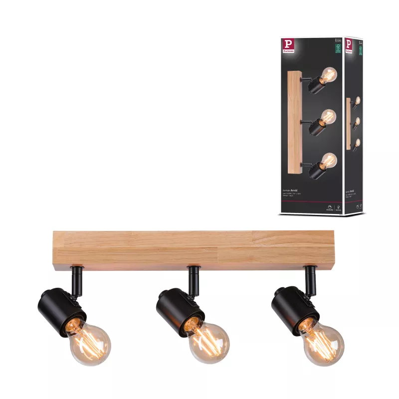 LED Spotlight Arvid E27 230V max. 3x20W gradable Noir