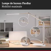 Lámpara de escritorio LED con regulador de intensidad de 3 niveles, interruptor FlexBar blanco, 700 lm. - système d'accrochage et décoration - détail 7
